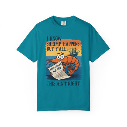 North Carolina Shrimp Tee - Say No to HB 442 - Support Our Fishermen & Shrimpers T-Shirt - NC Coastal Protest Shirt