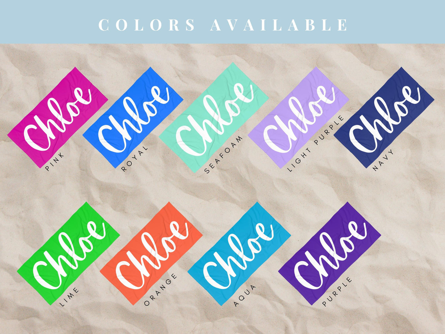 Personalized Name Beach Towel - Same Day Mockup Preview - Custom Orders Available!