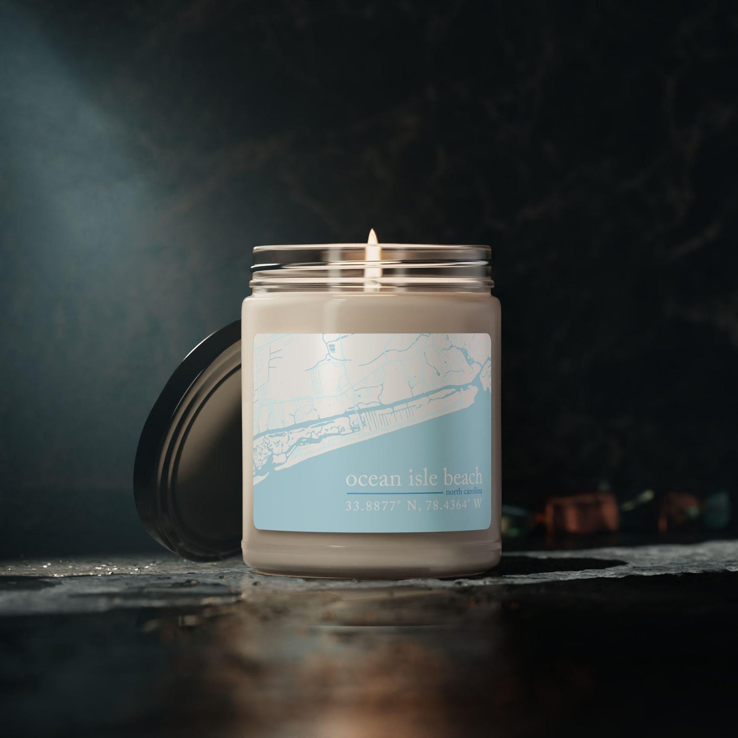 Ocean Isle Beach Scented Soy Candle, Relaxing Home Decor, Nautical Gift for Beach Lovers, Coastal Living, Wedding Favor, Aromatherapy Candle